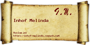 Inhof Melinda névjegykártya